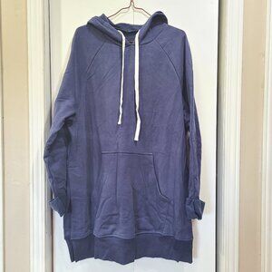 NWOT Oversized blue hoodie with drawstrings and front pouch pocket